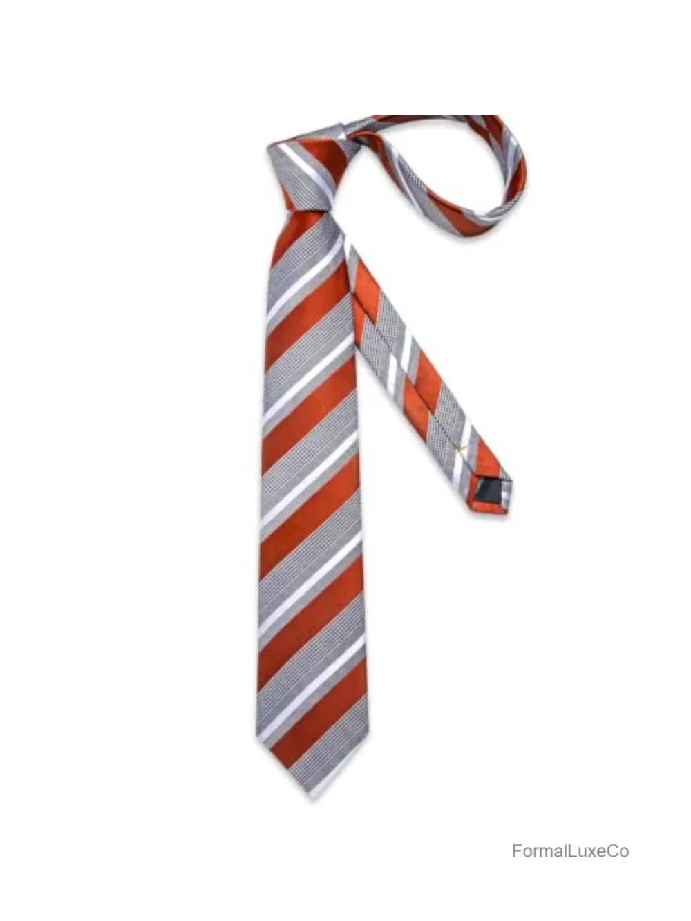 Silk Blend Striped Tie and Pocket Square Set for Men Formal Wedding Gift